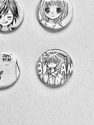Handmade Button Badges From Recycled Manga (Online Order Only)