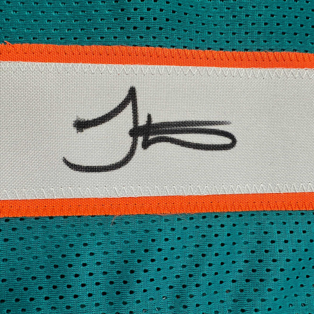 Autographed/Signed Tyreek Hill Miami Split Teal/White Football Jersey Beckett BAS COA (ONLINE ORDER ONLY)