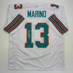 Facsimile Autographed Dan Marino Miami White Reprint Laser Auto Football Jersey Size Men's XL (ONLINE ORDER ONLY)