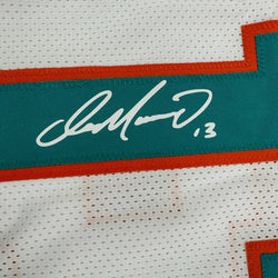 Facsimile Autographed Dan Marino Miami White Reprint Laser Auto Football Jersey Size Men's XL (ONLINE ORDER ONLY)
