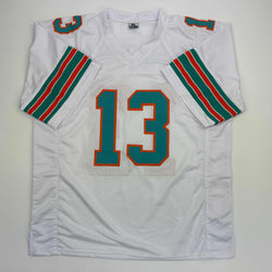 Facsimile Autographed Dan Marino Miami White Reprint Laser Auto Football Jersey Size Men's XL (ONLINE ORDER ONLY)