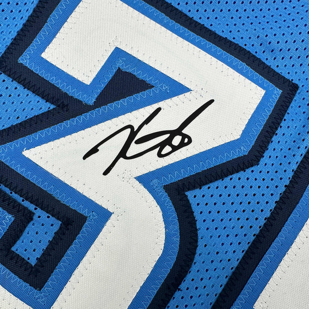 Facsimile Autographed Kevin Durant Oklahoma City Blue Reprint Laser Auto Basketball Jersey Size Men's XL (ONLINE ORDER ONLY)