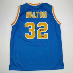 Facsimile Autographed Bill Walton UCLA Blue Reprint Laser Auto College Basketball Jersey Size Men's XL (ONLINE ORDER ONLY)