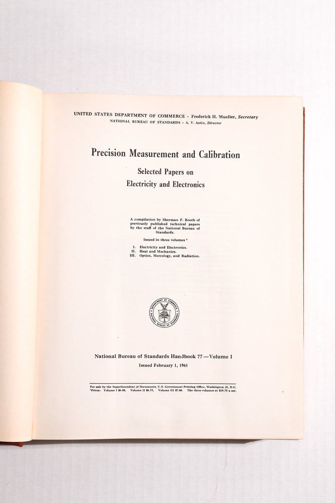 Precision Measurement and Calibration: Handbook 77, Volume 1