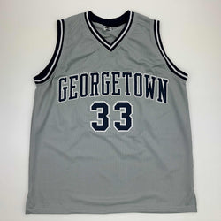 Facsimile Autographed Patrick Ewing Georgetown Grey Reprint Laser Auto College Basketball Jersey Size Men's XL (ONLINE ORDER ONLY)