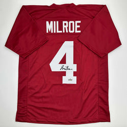 Facsimile Autographed Jalen Milroe Alabama Red Reprint Laser Auto College Football Jersey Size Men's XL (ONLINE ORDER ONLY)