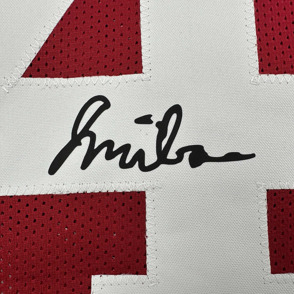 Facsimile Autographed Jalen Milroe Alabama Red Reprint Laser Auto College Football Jersey Size Men's XL (ONLINE ORDER ONLY)