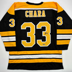 Facsimile Autographed Zdeno Chara Boston Black Reprint Laser Auto Hockey Jersey Size Men's XL (ONLINE ORDER ONLY)