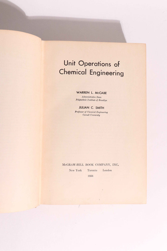 Unit Operations of Chemical Engineering