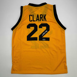 Facsimile Autographed Caitlin Clark Iowa Yellow Reprint Laser Auto College Basketball Jersey Size Men's XL (ONLINE ORDER ONLY)