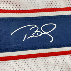 Facsimile Autographed Tom Brady New England White Reprint Laser Auto Football Jersey Size Men's XL (ONLINE ORDER ONLY)