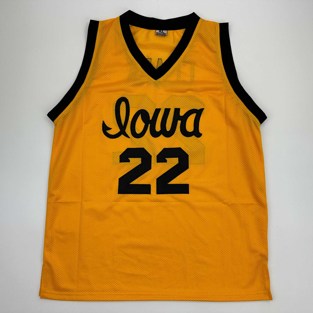 Facsimile Autographed Caitlin Clark Iowa Yellow Reprint Laser Auto College Basketball Jersey Size Men's XL (ONLINE ORDER ONLY)