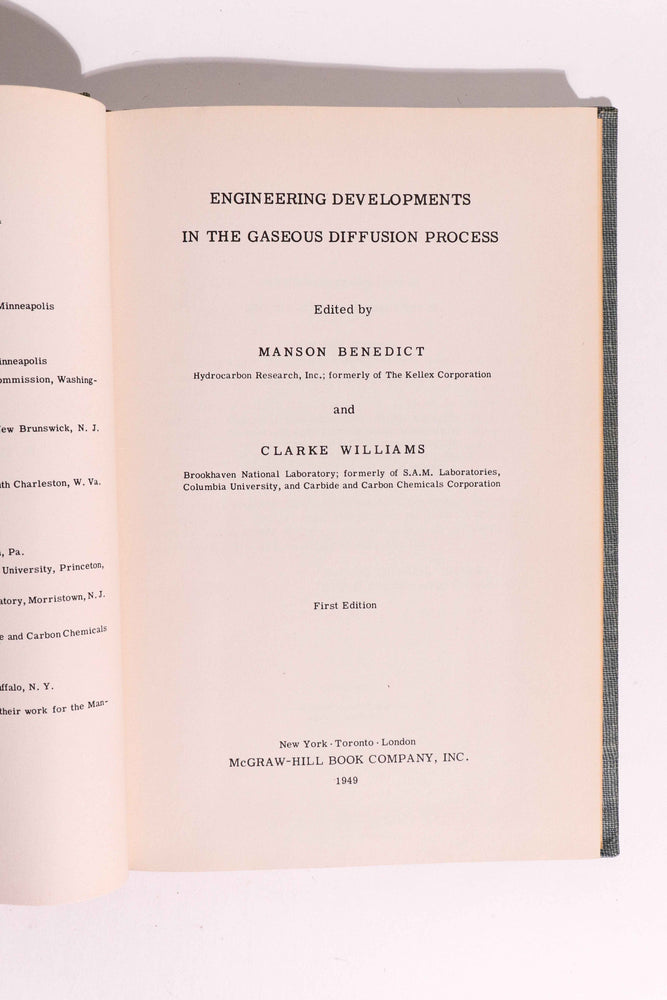 Engineering Developments in the Gaseous Diffusion Process, First Edition (ONLINE ORDER ONLY)