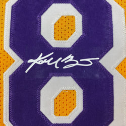 Facsimile Autographed Kobe Bryant #8 Los Angeles LA Yellow Reprint Laser Auto Basketball Jersey Size Men's XL (ONLINE ORDER ONLY)