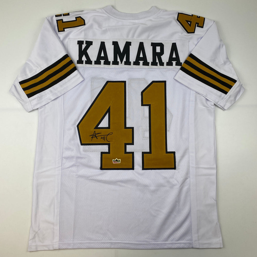Facsimile Autographed Alvin Kamara New Orleans Color Rush Reprint Laser Auto Football Jersey Size Men's XL (ONLINE ORDER ONLY)