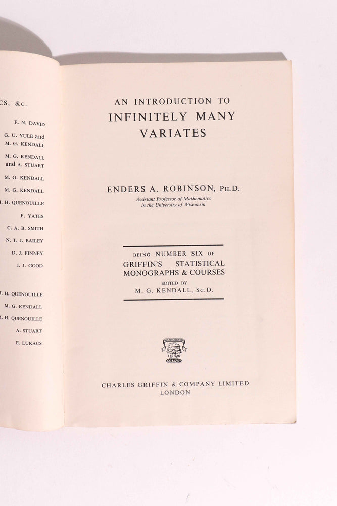 An Introduction to Infinitely Many Variates — Enders A. Robinson (ONLINE ORDER ONLY)