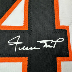 Framed Facsimile Autographed Willie Mays 35x39 San Francisco White Reprint Laser Auto Baseball Jersey (ONLINE ORDER ONLY)