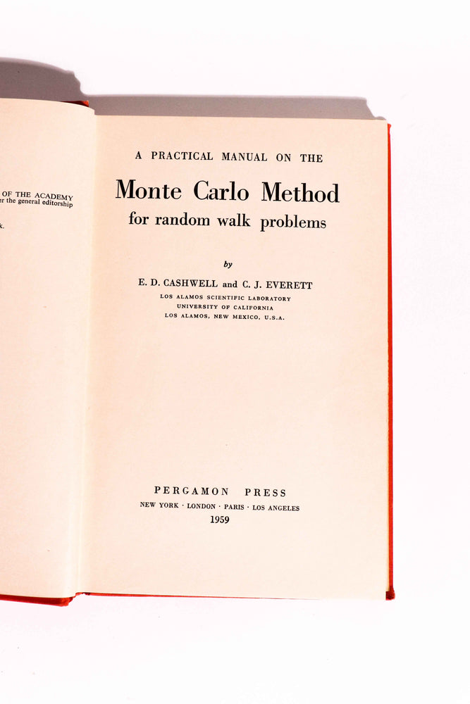 A Practical Manual on the Monte Carlo Method for Random Walk Problems — Cashwell & Everett, 1959 (ONLINE ORDER ONLY)
