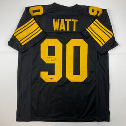 Facsimile Autographed T.J. TJ Watt Pittsburgh Color Rush Reprint Laser Auto Football Jersey Size Men's XL (ONLINE ORDER ONLY)