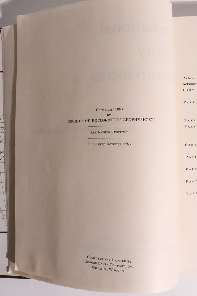 International Gravity Measurements — Woollard & Rose, 1963