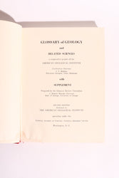 Glossary of Geology and Related Sciences w/ Supplement – American Geological Institute – 1962