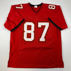 Facsimile Autographed Rob Gronk Gronkowski Tampa Bay Red Reprint Laser Auto Football Jersey Size Men's XL (ONLINE ORDER ONLY)