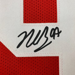 Facsimile Autographed Nick Bosa San Francisco Red Reprint Laser Auto Football Jersey Size Men's XL (ONLINE ORDER ONLY)