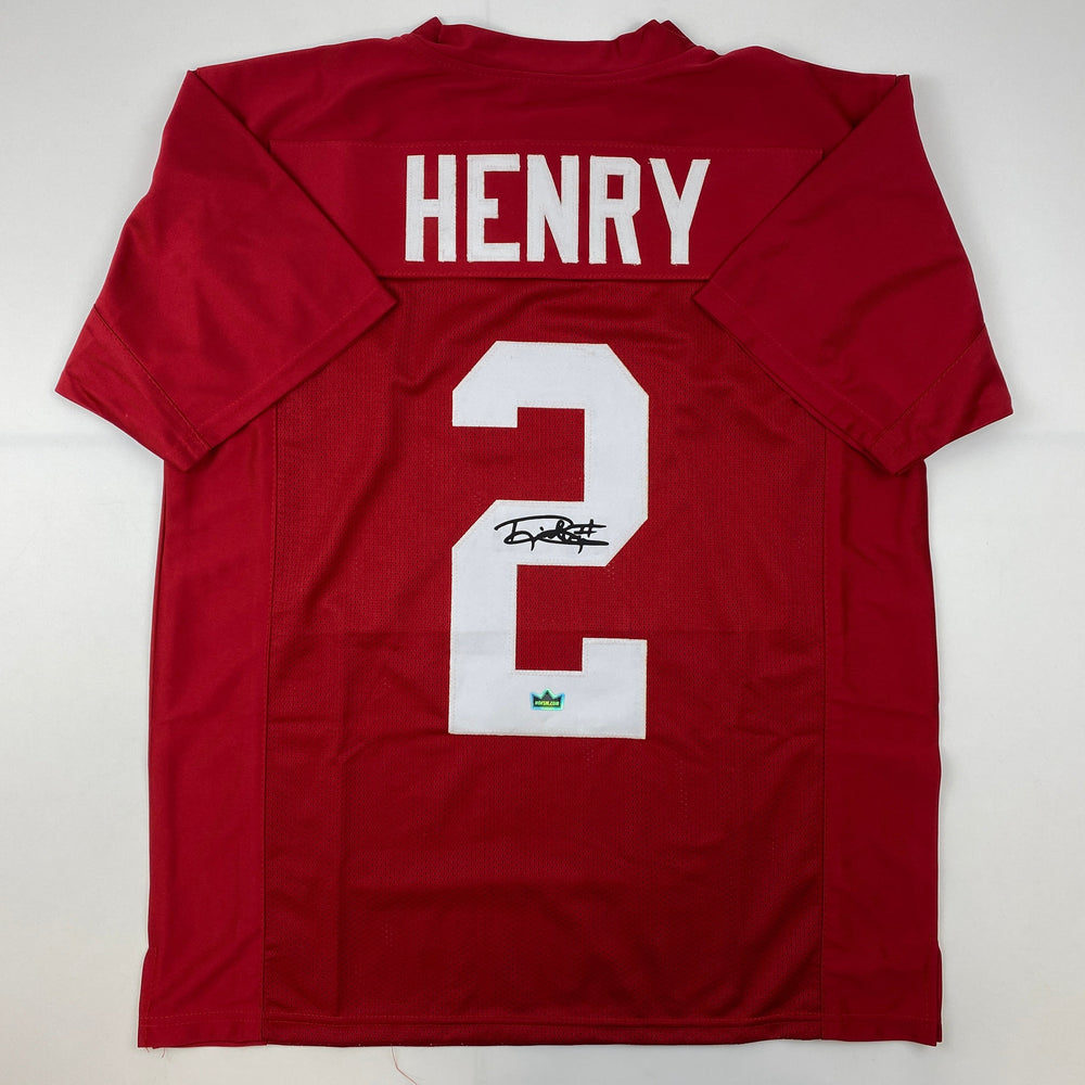 Facsimile Autographed Derrick Henry Alabama Red Reprint Laser Auto College Football Jersey Size Men's XL (ONLINE ORDER ONLY)