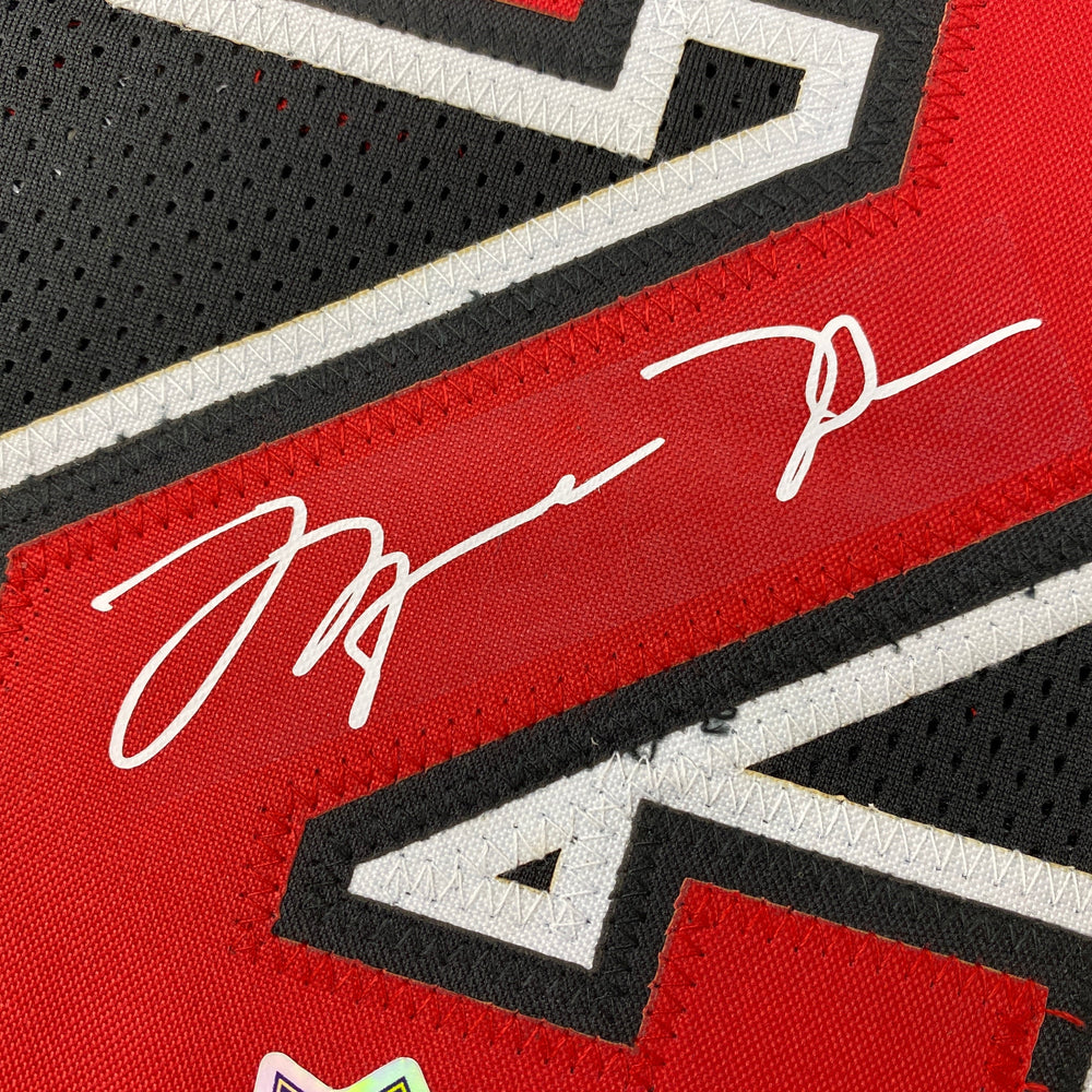 Facsimile Autographed Michael Jordan Chicago Black Reprint Laser Auto Basketball Jersey Size Men's XL (ONLINE ORDER ONLY)