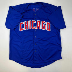 Facsimile Autographed Kris Bryant Chicago Blue Reprint Laser Auto Baseball Jersey Size Men's XL (ONLINE ORDER ONLY)