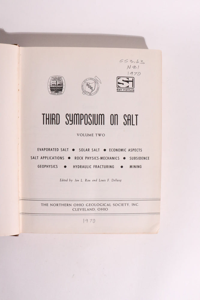 Third Symposium on Salt — Complete 2-Volume Set | Geology, Mining & Underground Storage, First Edition (1970) (ONLINE ORDER ONLY)