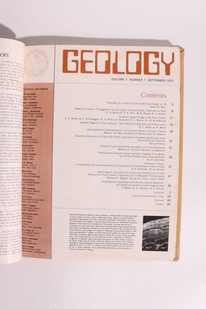 Geology: A Venture in Earth Science Reporting, Vol. 1 Nos. 1–4 - Inaugural Volume (1973) (ONLINE ORDER ONLY)