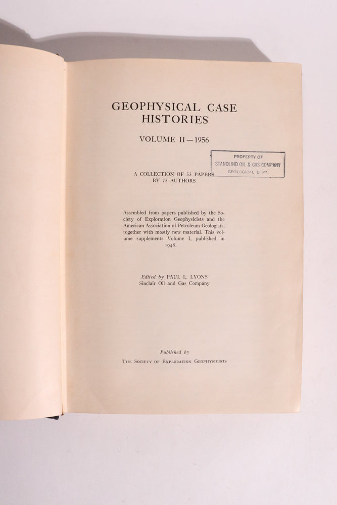 Geophysical Case Histories, Volume II - First Edition (1956) (ONLINE ORDER ONLY)