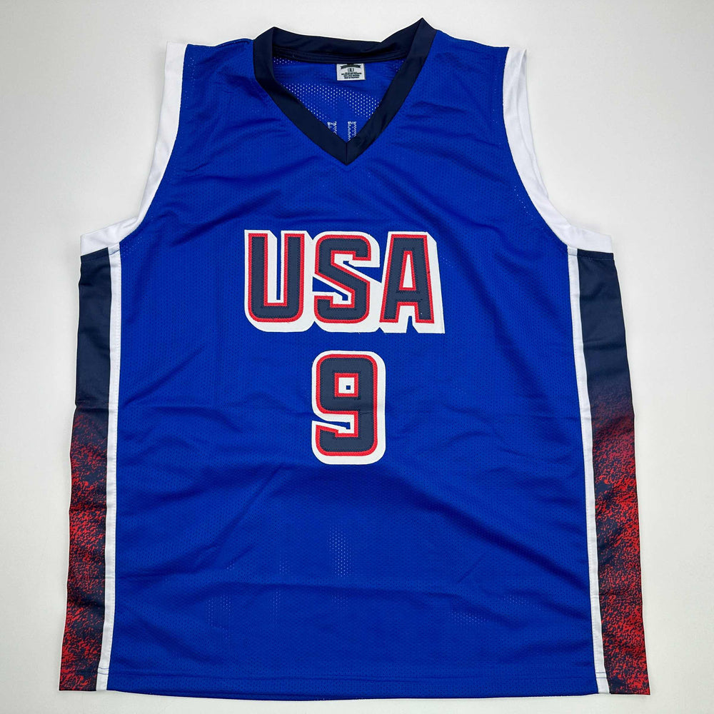 Facsimile Autographed Tyrese Haliburton 2024 United States Team USA Blue Reprint Laser Auto Basketball Jersey Size Men's XL (ONLINE ORDER ONLY)