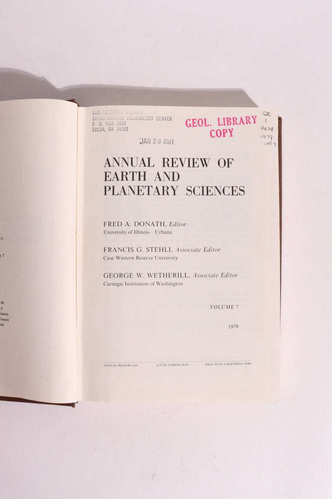 Annual Review of Earth and Planetary Sciences, Volume 7 (1979) — Dinosaur Extinction, Climate, Jupiter & Planetary Geology (ONLINE ORDER ONLY)