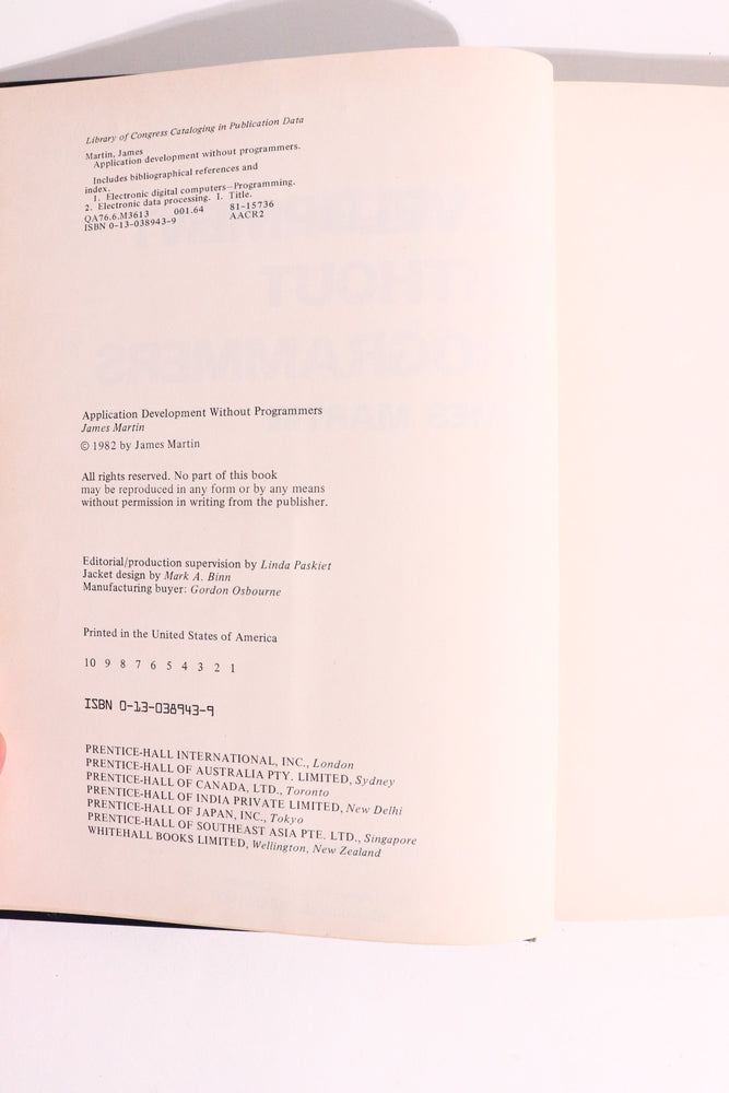 Application Development Without Programmers — James Martin | Early No-Code Computing, First U.S. Edition, First Printing (1982) (ONLINE ORDER ONLY)