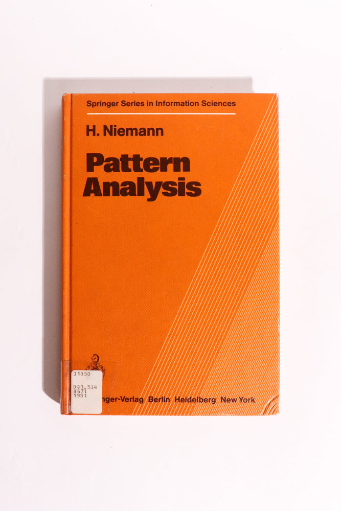 Pattern Analysis — Heinrich Niemann, 1981 First Edition | Early Computer Vision & Pattern Recognition (ONLINE ORDER ONLY)