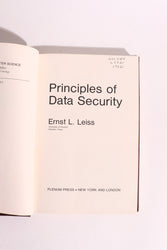 Principles of Data Security — Ernst L. Leiss, 1982 | Early Computer Security & Cryptography (ONLINE ORDER ONLY)