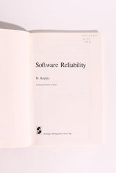 Software Reliability — Hermann Kopetz, 1980 | Early Software Engineering & Fault-Tolerant Computing (ONLINE ORDER ONLY)