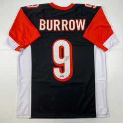 Facsimile Autographed Joe Burrow Cincinnati Black Rookie Reprint Laser Auto Football Jersey Size Men's XL (ONLINE ORDER ONLY)