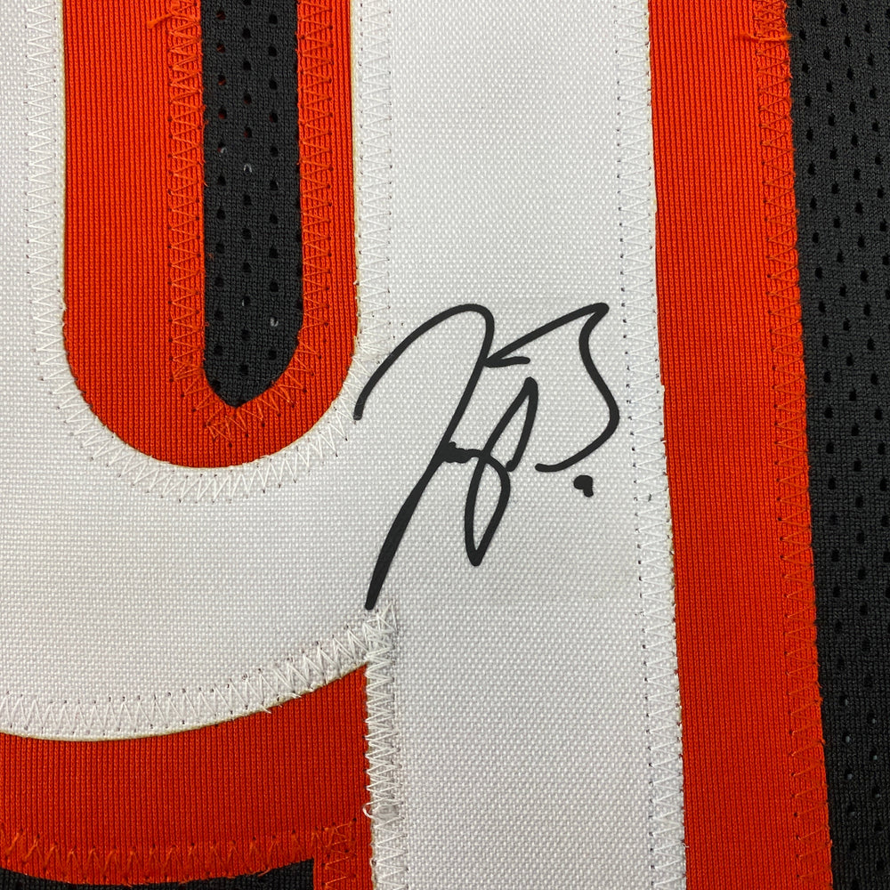 Facsimile Autographed Joe Burrow Cincinnati Black Rookie Reprint Laser Auto Football Jersey Size Men's XL (ONLINE ORDER ONLY)