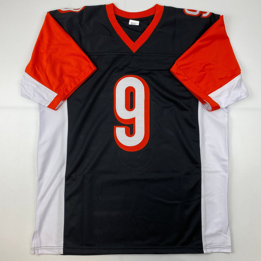 Facsimile Autographed Joe Burrow Cincinnati Black Rookie Reprint Laser Auto Football Jersey Size Men's XL (ONLINE ORDER ONLY)