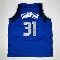 Facsimile Autographed Klay Thompson Dallas Blue Reprint Laser Auto Basketball Jersey Size Men's XL (ONLINE ORDER ONLY)