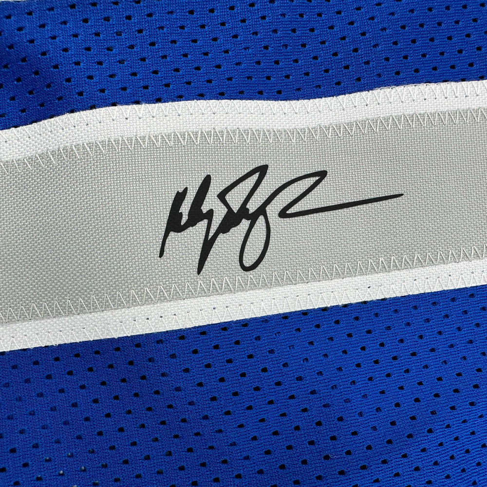 Facsimile Autographed Klay Thompson Dallas Blue Reprint Laser Auto Basketball Jersey Size Men's XL (ONLINE ORDER ONLY)