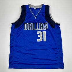 Facsimile Autographed Klay Thompson Dallas Blue Reprint Laser Auto Basketball Jersey Size Men's XL (ONLINE ORDER ONLY)