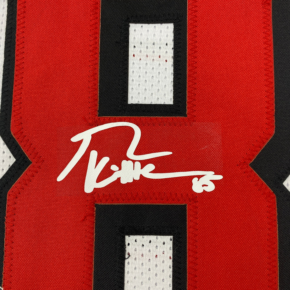 Facsimile Autographed George Kittle San Francisco White Alternate Reprint Laser Auto Football Jersey Size Men's XL (ONLINE ORDER ONLY)
