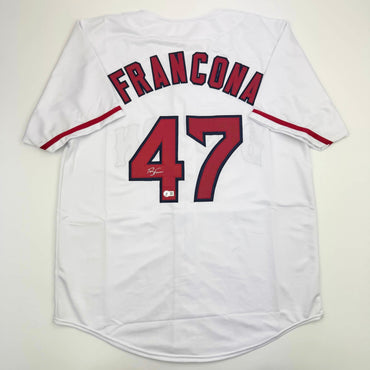 Autographed/Signed Terry Francona Boston White Baseball Jersey Beckett BAS COA (ONLINE ORDER ONLY)