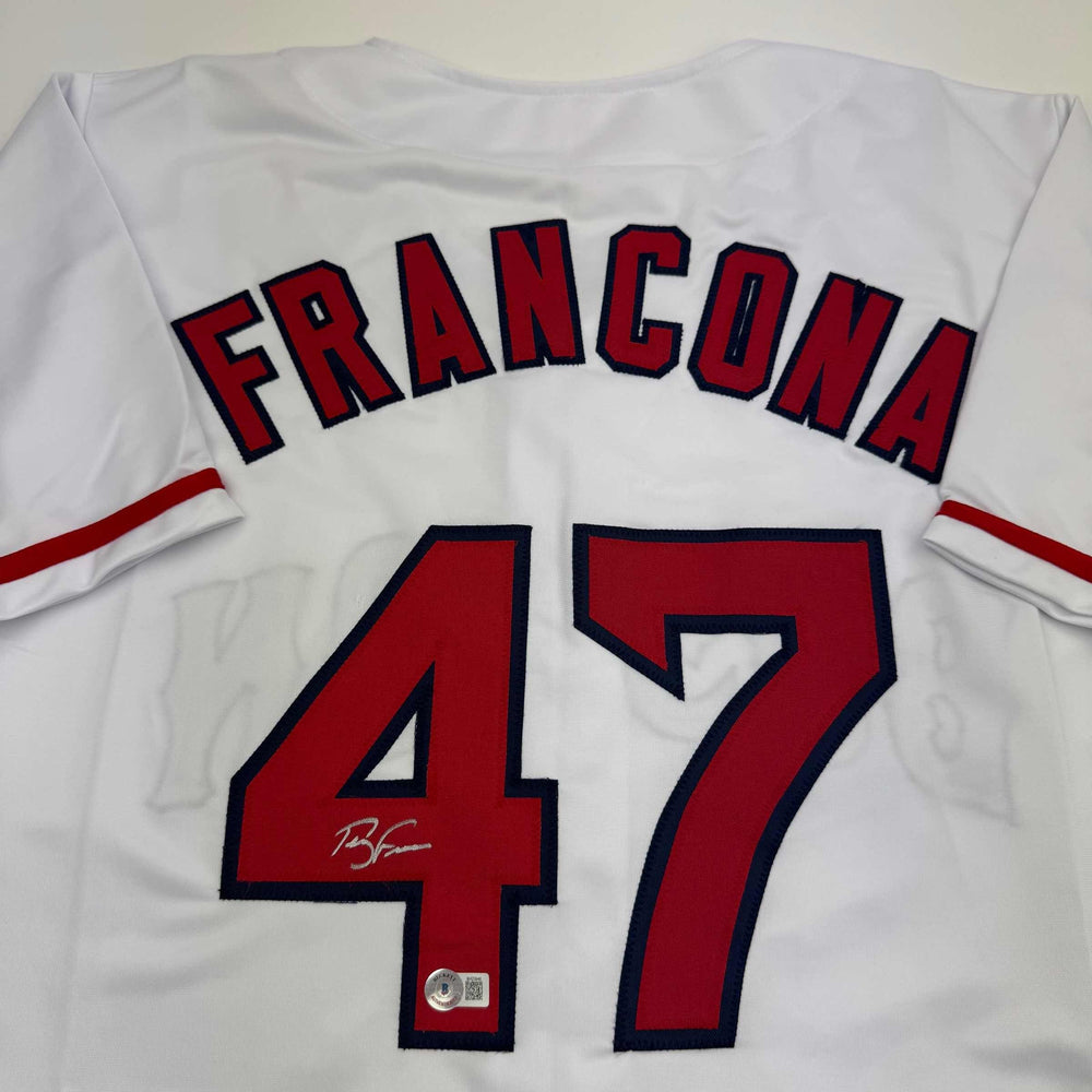 Autographed/Signed Terry Francona Boston White Baseball Jersey Beckett BAS COA (ONLINE ORDER ONLY)