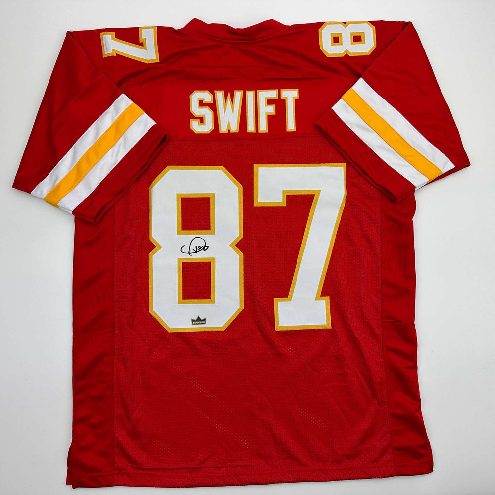 Facsimile Autographed Swift #87 Kansas City Red Reprint Laser Auto Football Jersey Size Men's XL (ONLINE ORDER ONLY)