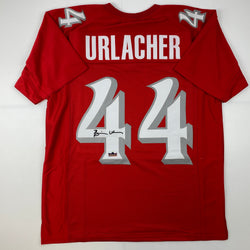 Facsimile Autographed Brian Urlacher New Mexico Red Reprint Laser Auto College Football Jersey Size Men's XL (ONLINE ORDER ONLY)